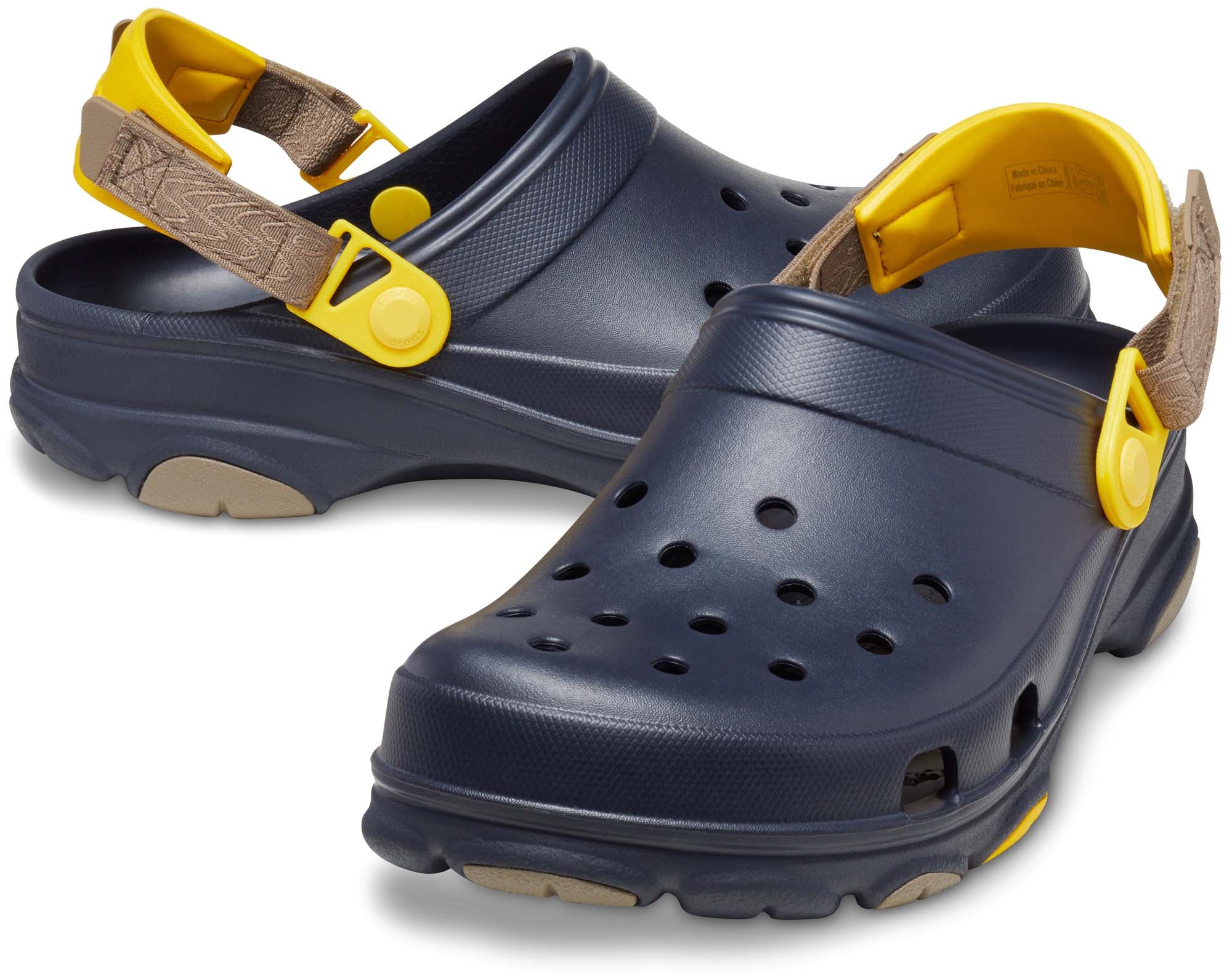 Crocs blue store and yellow