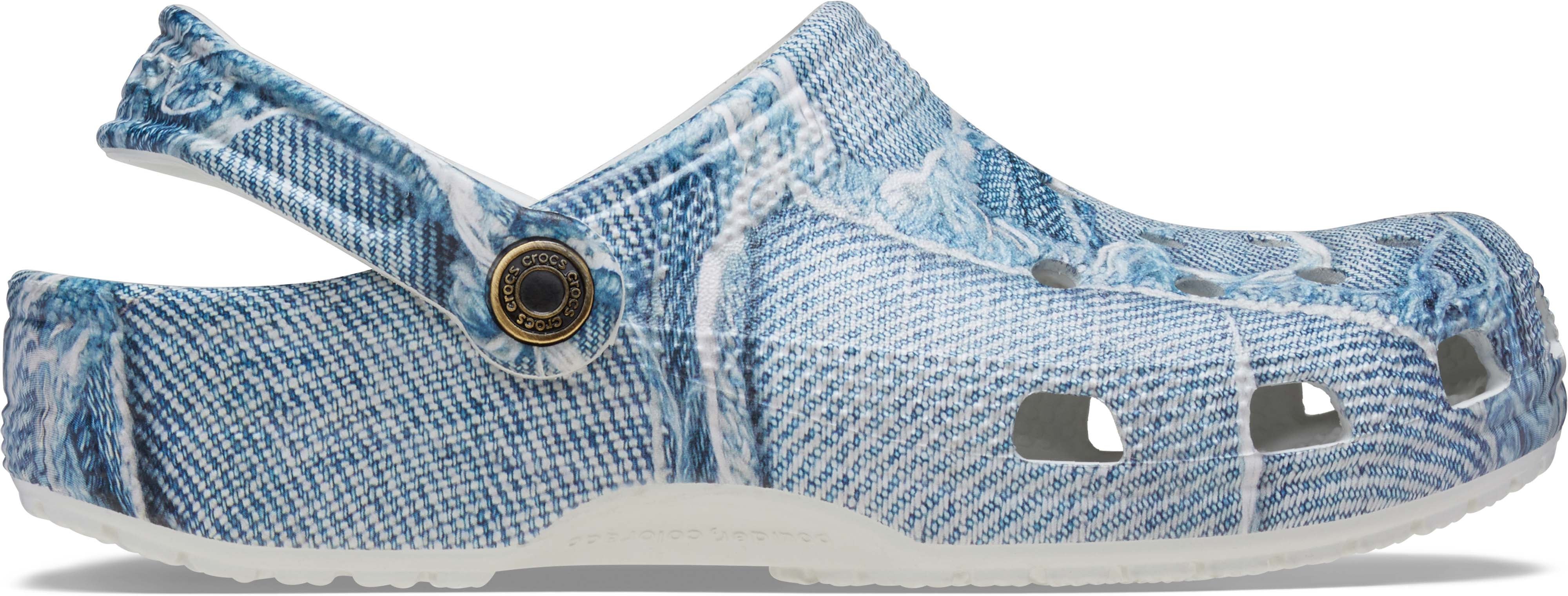 Classic Denim Clog in Patterned Crocs