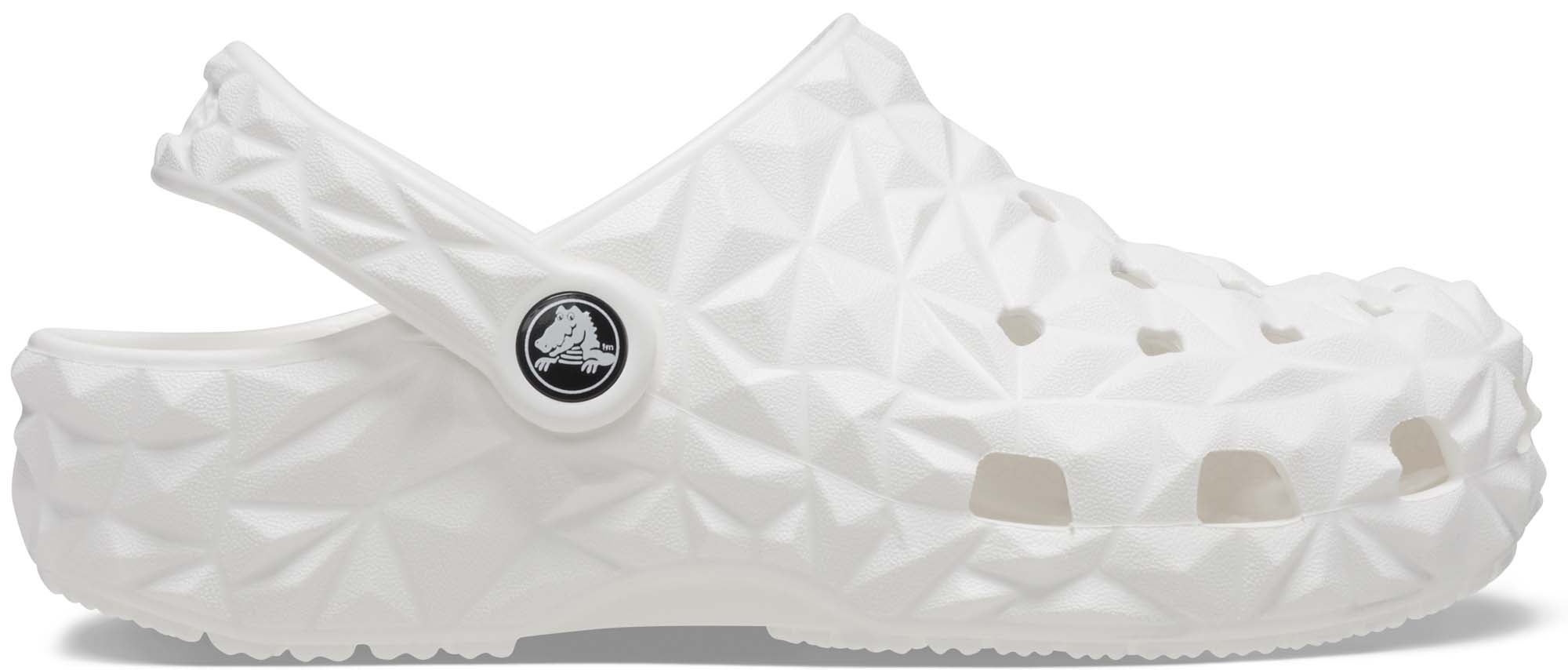 White crocs on sale with colorful words