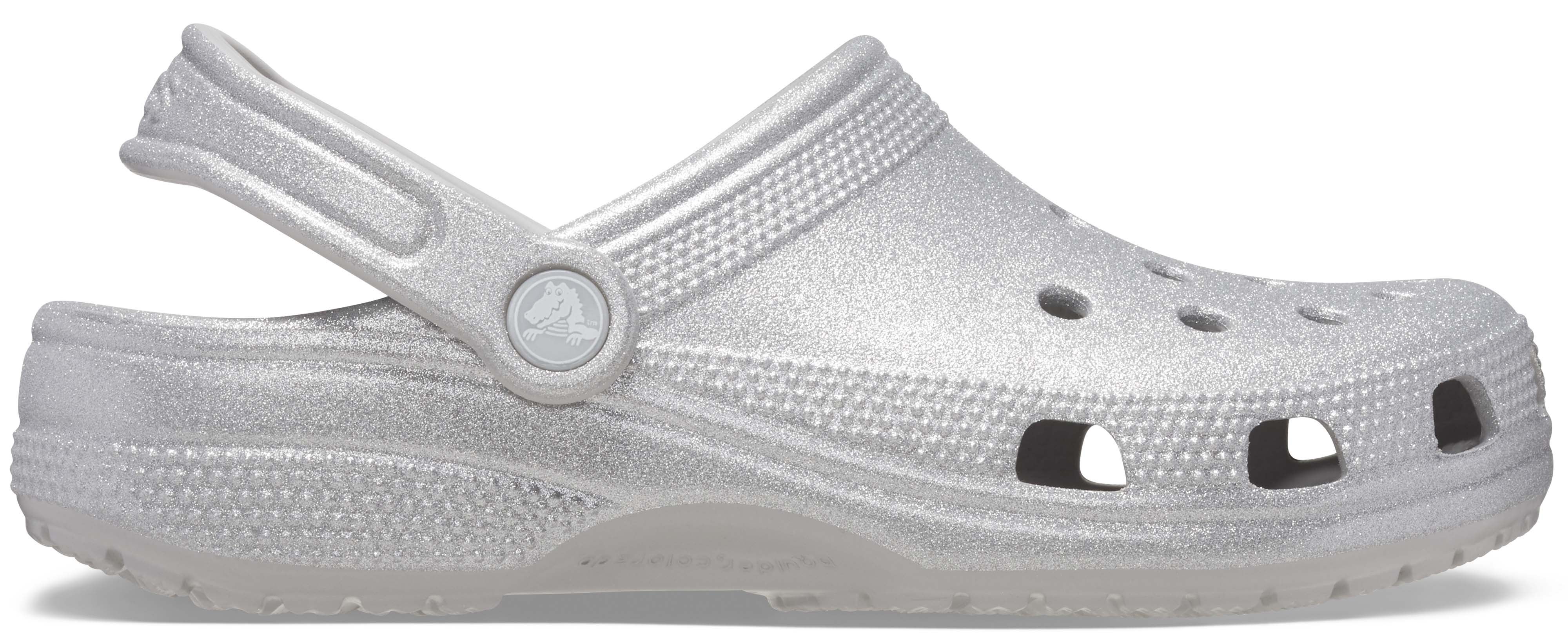 Silver shop sparkly crocs