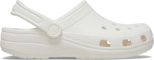 classic glitter clog white