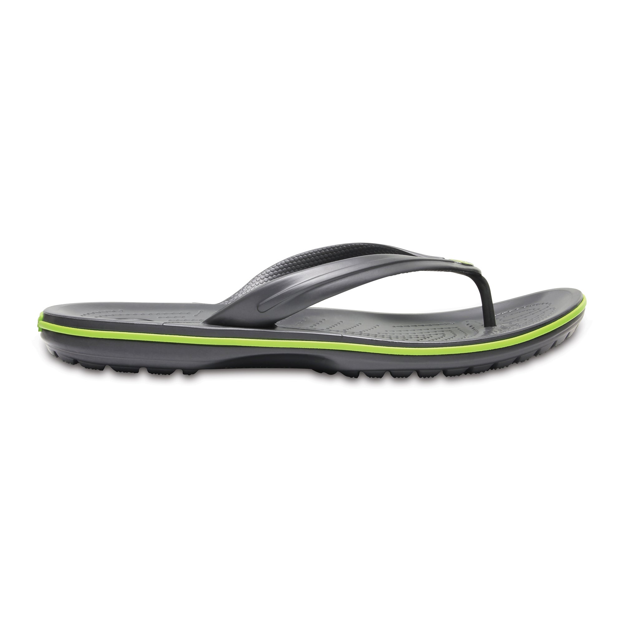 CROCS CROCBAND FLIP SANDALS MENS - SIZE: MEN 12 - GRAPHITE/VOLT GREEN Crocband Flip Graphite Crocs Crocband Crocs Zipper Flip  main image 4