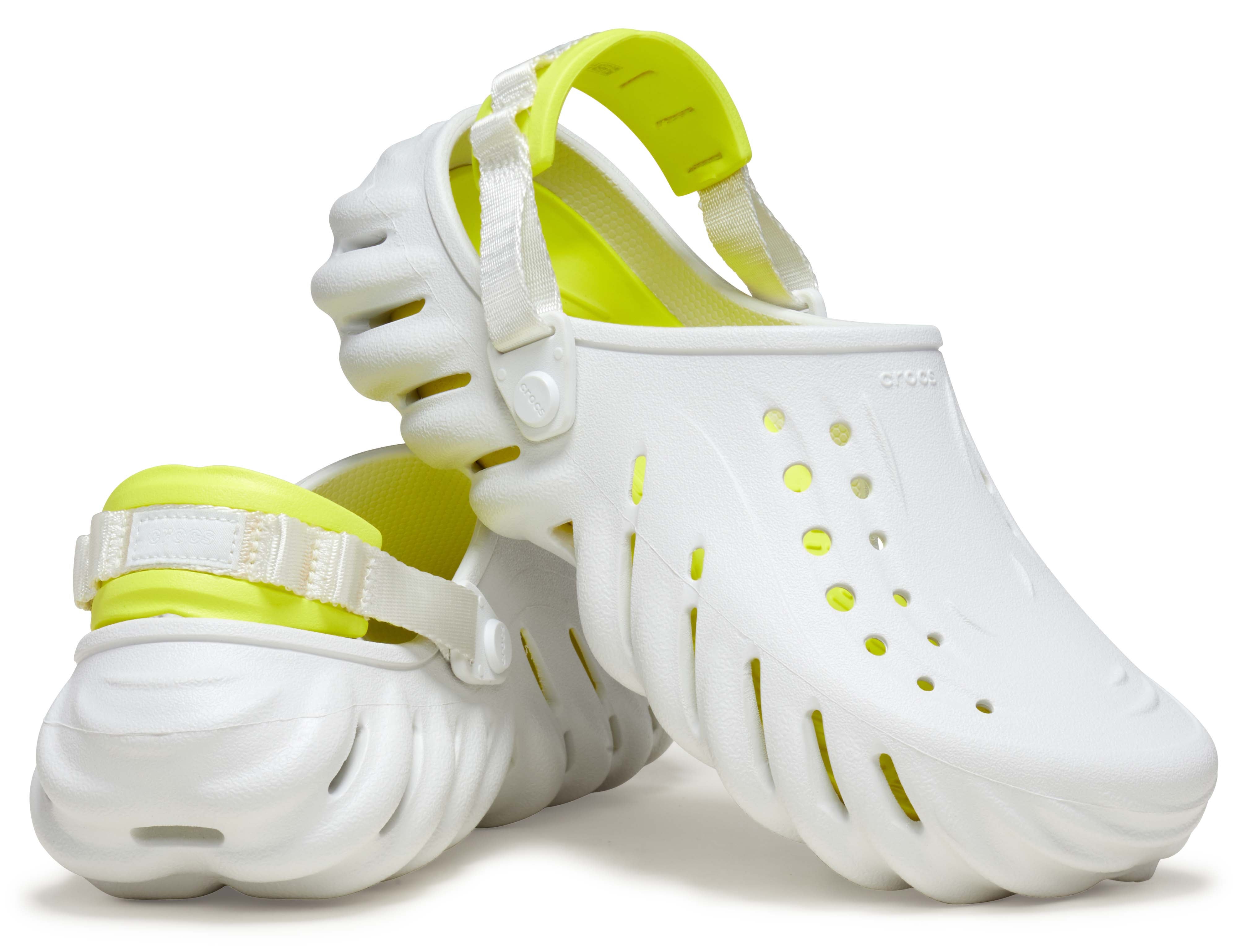 White and yellow crocs discount